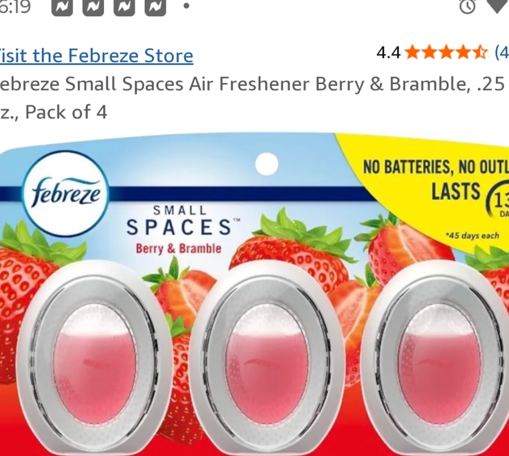 NEW! Febreze Berry & Bramble Small Spaces Freshners (4ct)